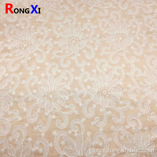 100 Cotton Fabric Cotton Eyelet Fabric Embroidered Fabric with Fishing Line Manufactory